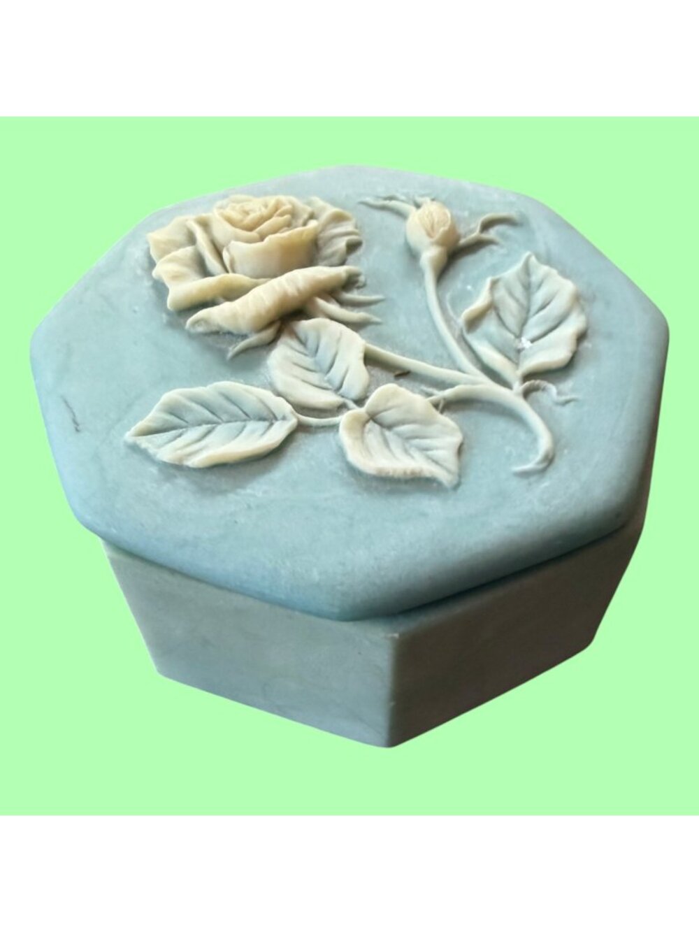 Vintage Design Gifts Rose Soapstone Romantic Soft Pastel Trinket Box